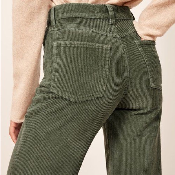❌SOLD❌ Reformation Green Corduroy Austin Pants - Picture 3 of 9